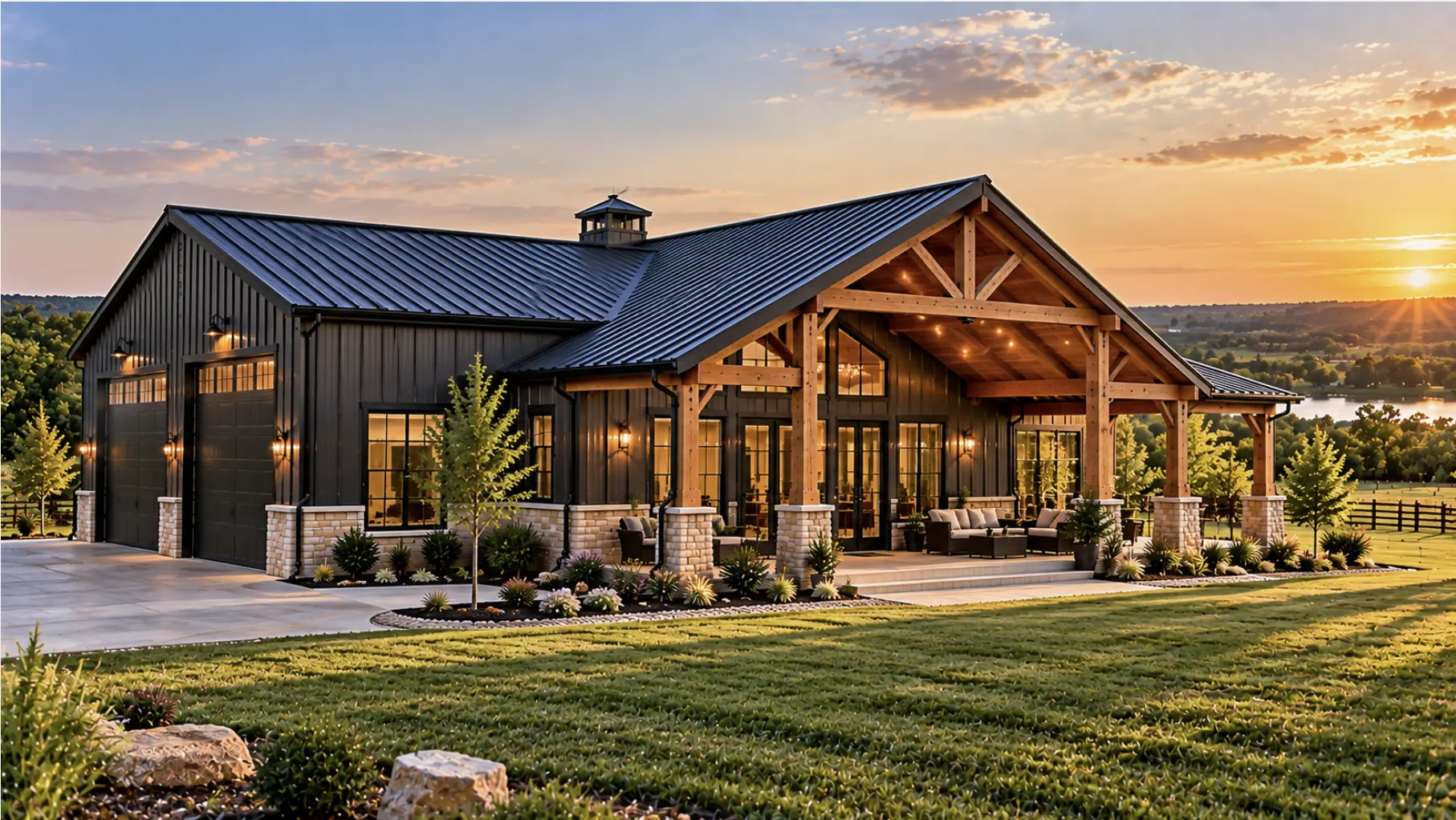 Custom barndominium home in Tulsa, Oklahoma representing a fully financed turnkey construction project.