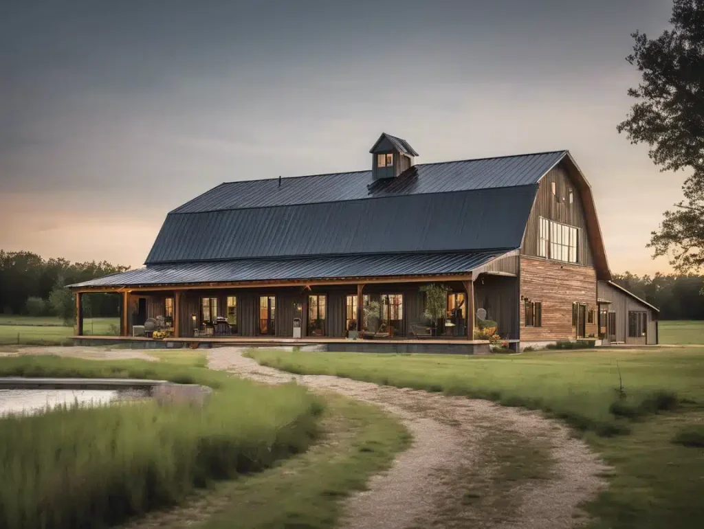 Visual of how a two storey barndominium floor plan built for Oklahoma land looks according to building codes and local permits