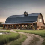 Barndominium on rural Oklahoma acreage where mineral rights, surface rights and easements should be checked before building