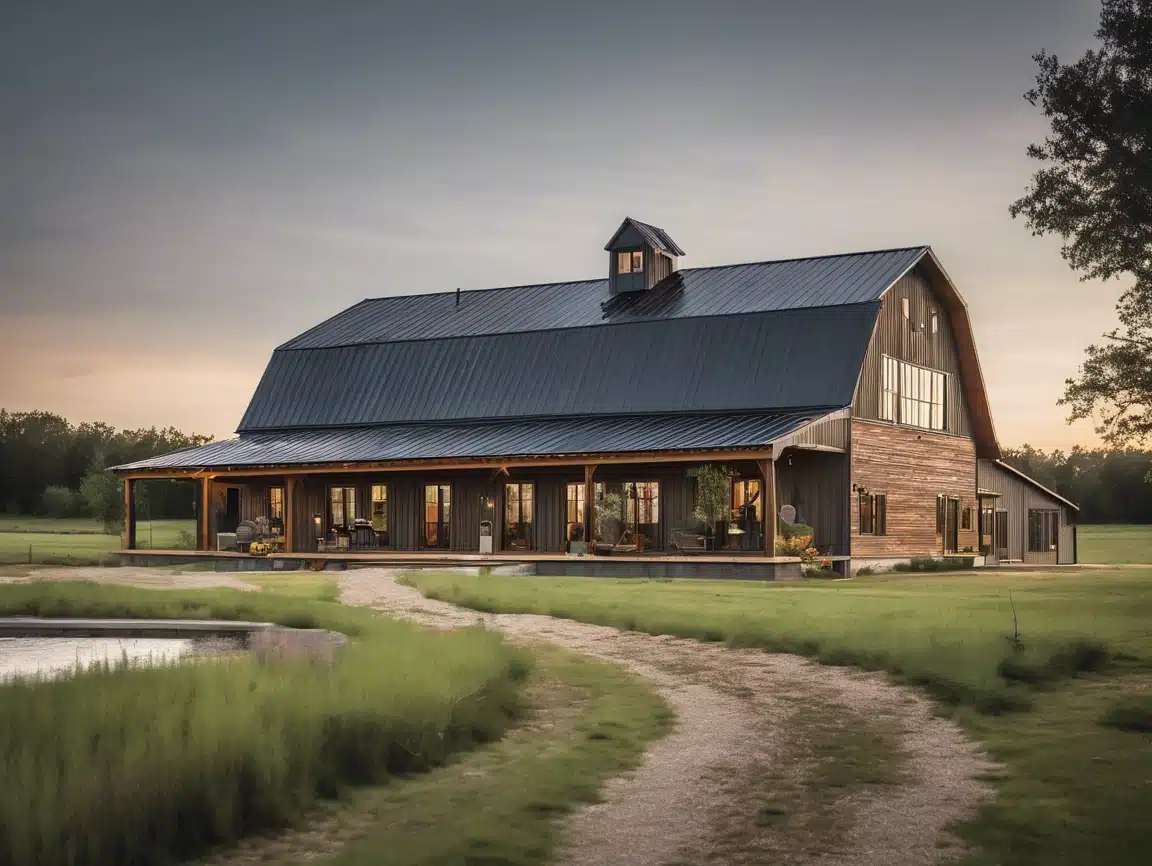 Barndominium on rural Oklahoma acreage where mineral rights, surface rights and easements should be checked before building